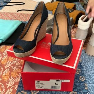 Coach Milan denim high heels